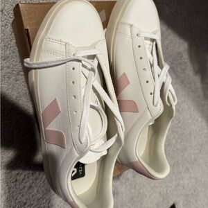 Veja Women's Cream and Pink Sneakers Brand New
